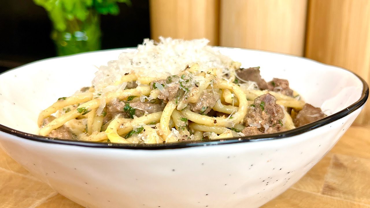 Spaguetti aux  foies de volailles