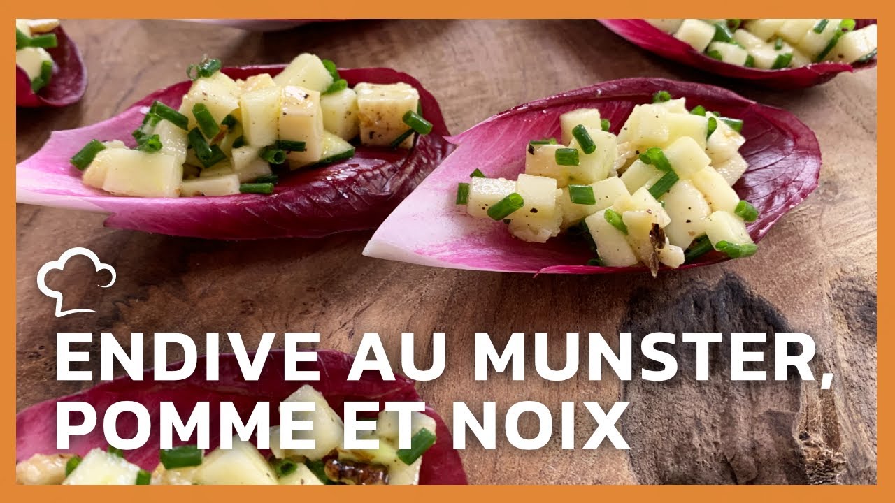 Endive au Munster, pommes et noix