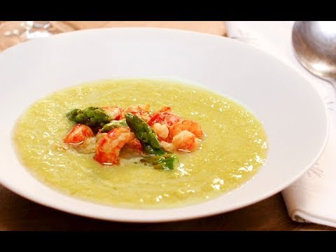 Recette facile de Crème d'asperges à la citronnelle - écrevisses