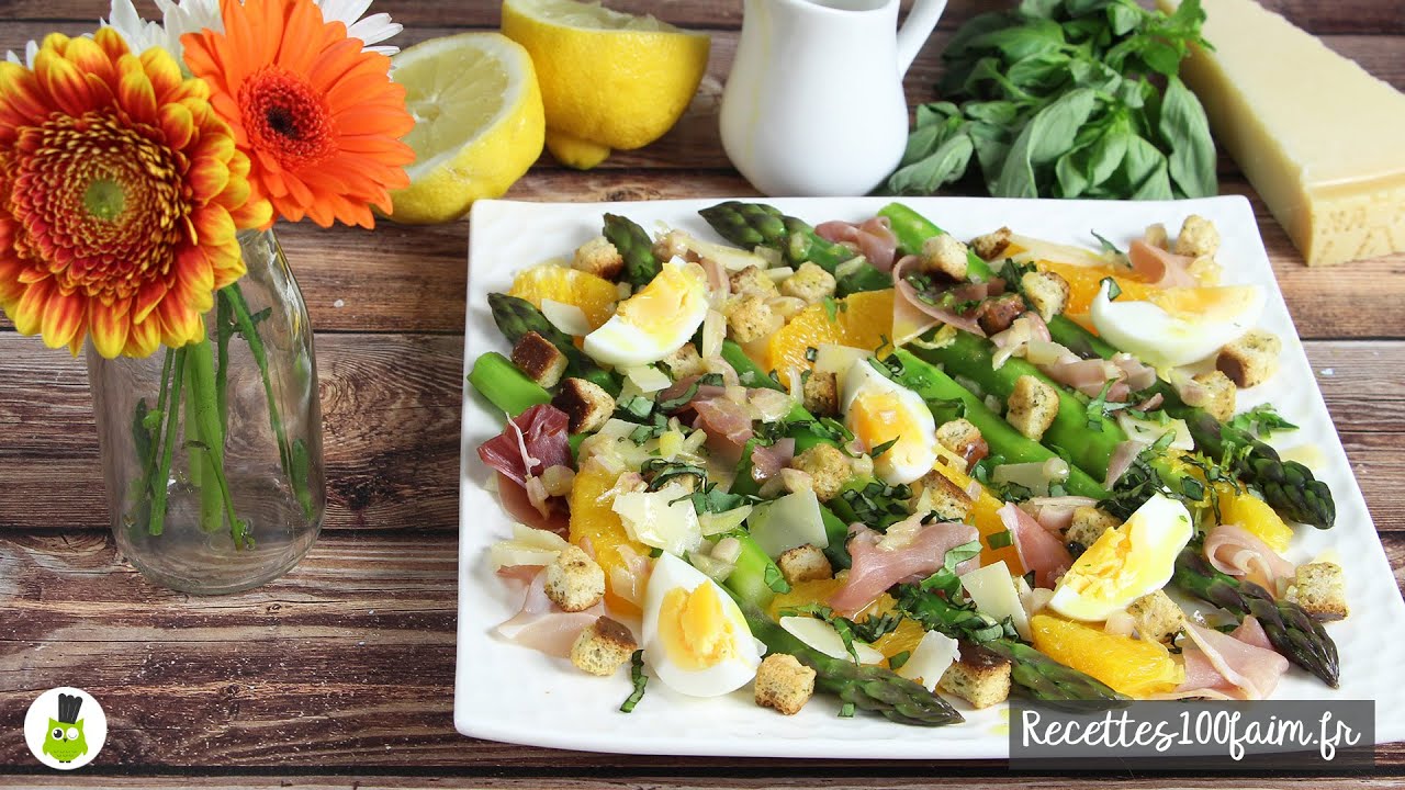 🥗 Salade d'asperges, orange, parmesan, vinaigrette citron & échalotes