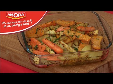 Légumes anciens rôtis à la moutarde au miel et aux épices - 750g