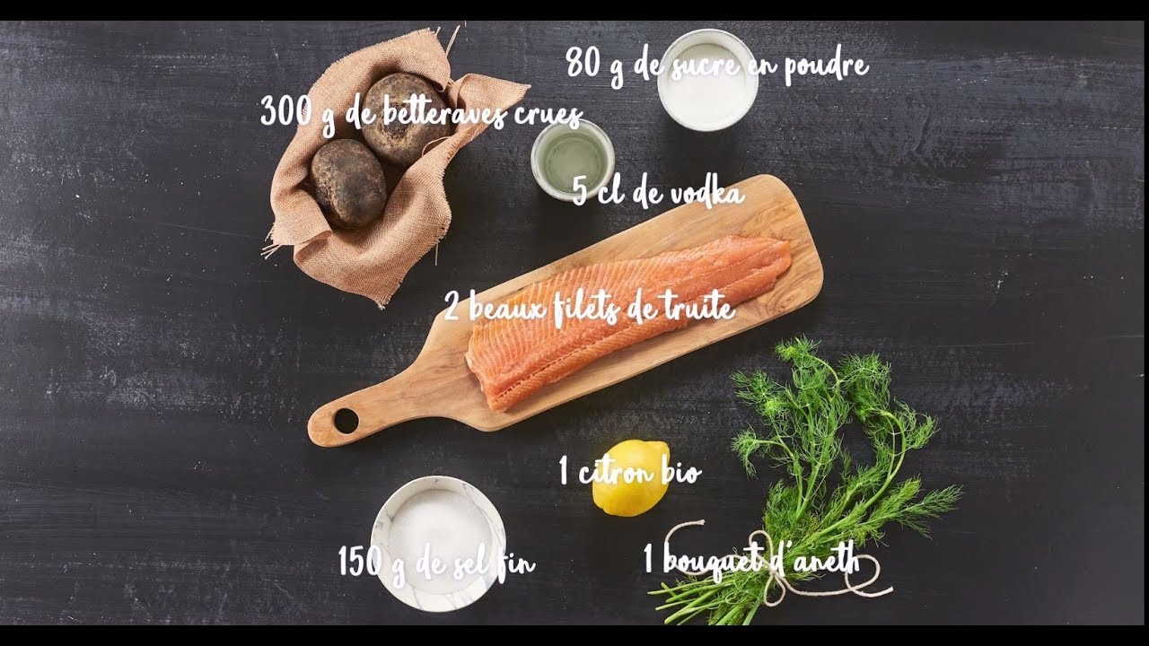 Recette de gravlax de truite à la betterave