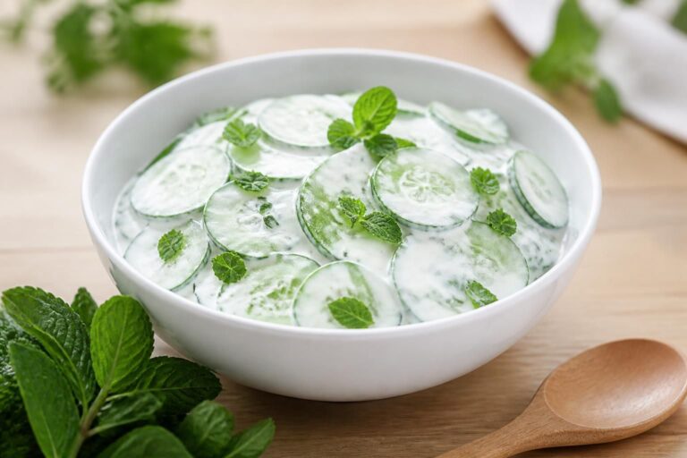 Salade de concombre au yaourt et à la menthe : la recette