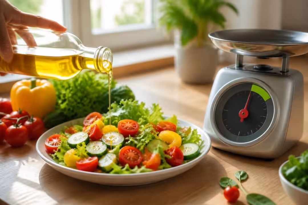 découvrez comment un simple geste avec l'huile d'olive peut vous aider à éliminer jusqu'à 80 calories à chaque repas et favoriser votre perte de poids naturellement.