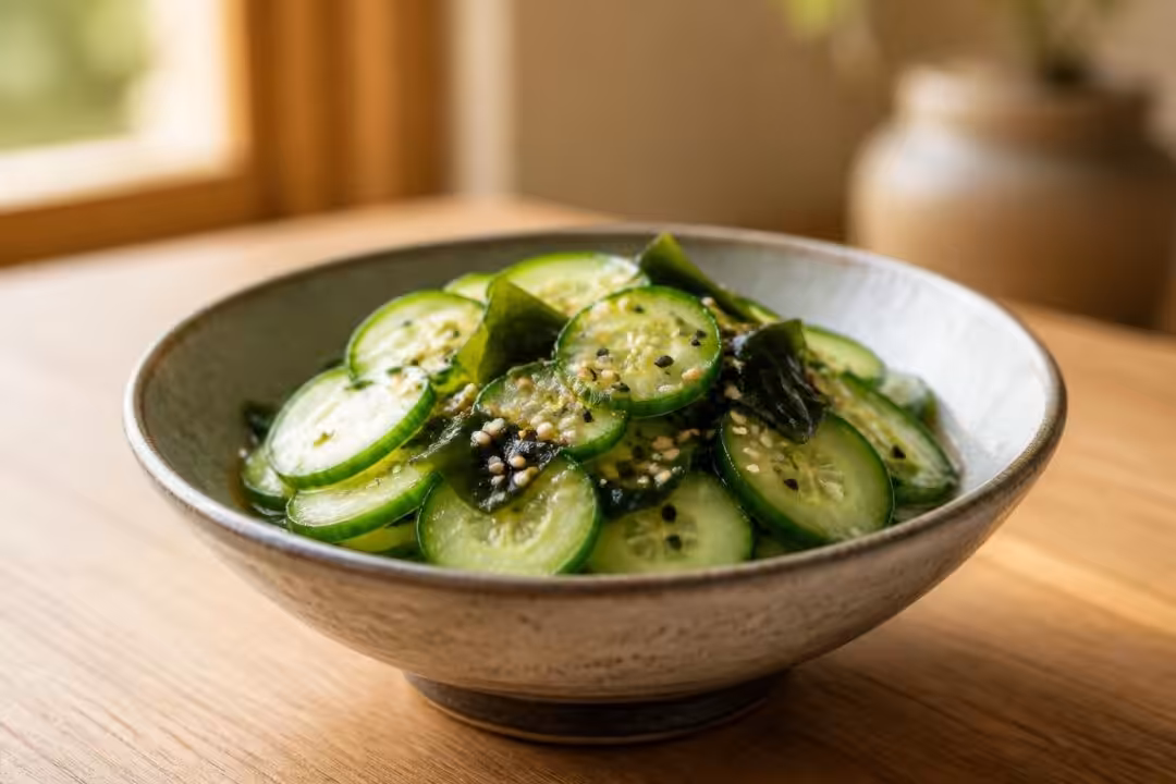 découvrez la recette authentique du sunomono, une salade japonaise rafraîchissante à base de concombre, parfaite pour accompagner vos plats nippons.